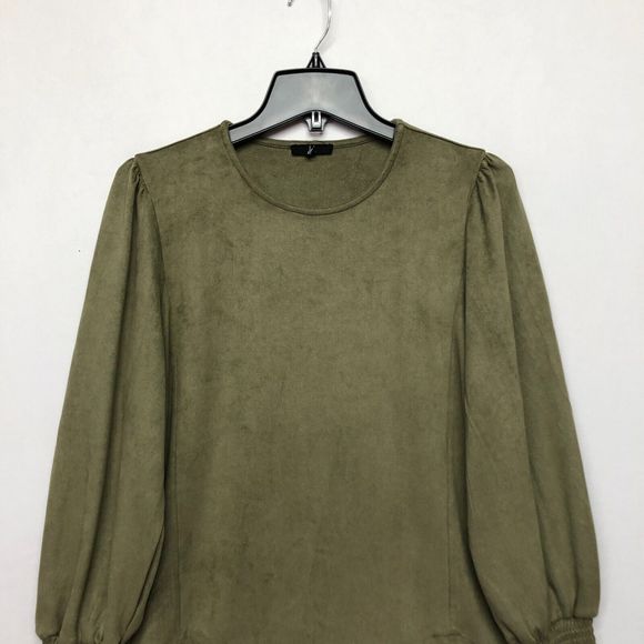 JOH Women Long Sleeve Blouse Top Shirt Size Small Olive Green B227 -8 - Picture 11 of 16